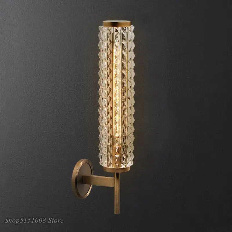 Crystal Copper Living Room Wall Sconce
