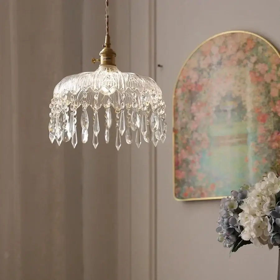 Crystal Glass 3-Head Dining Room Pendant Lamp