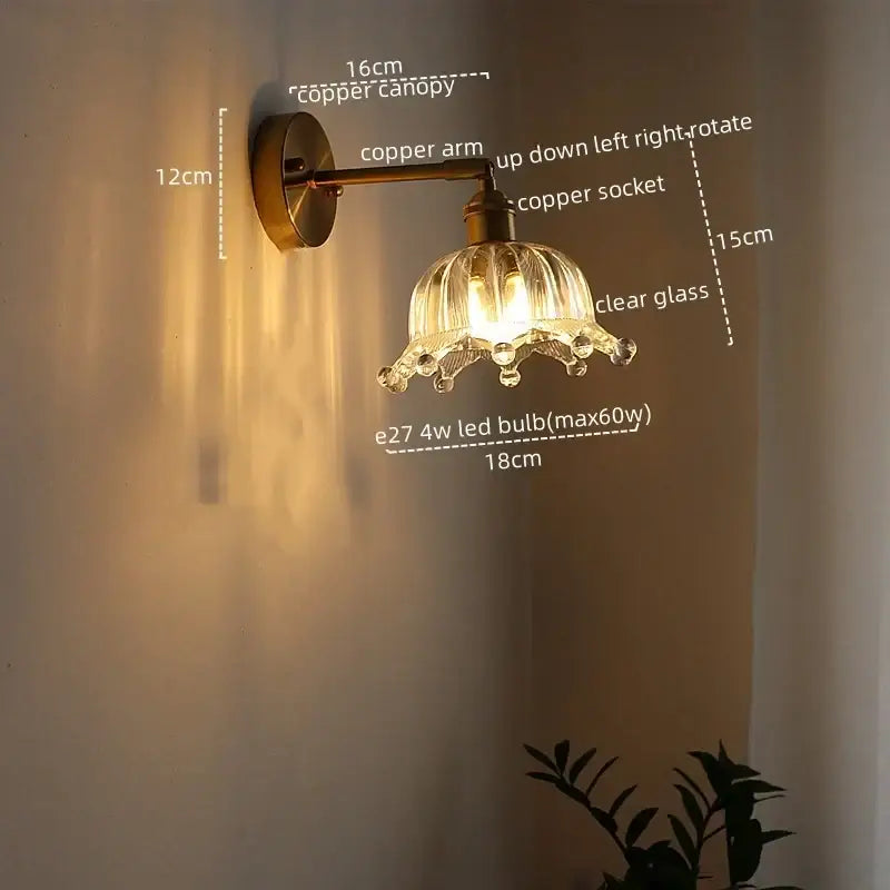 Crystal Brass Wall Lamp