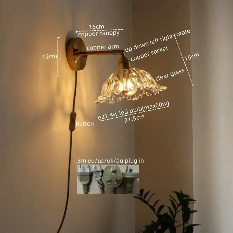 Crystal Brass Wall Lamp