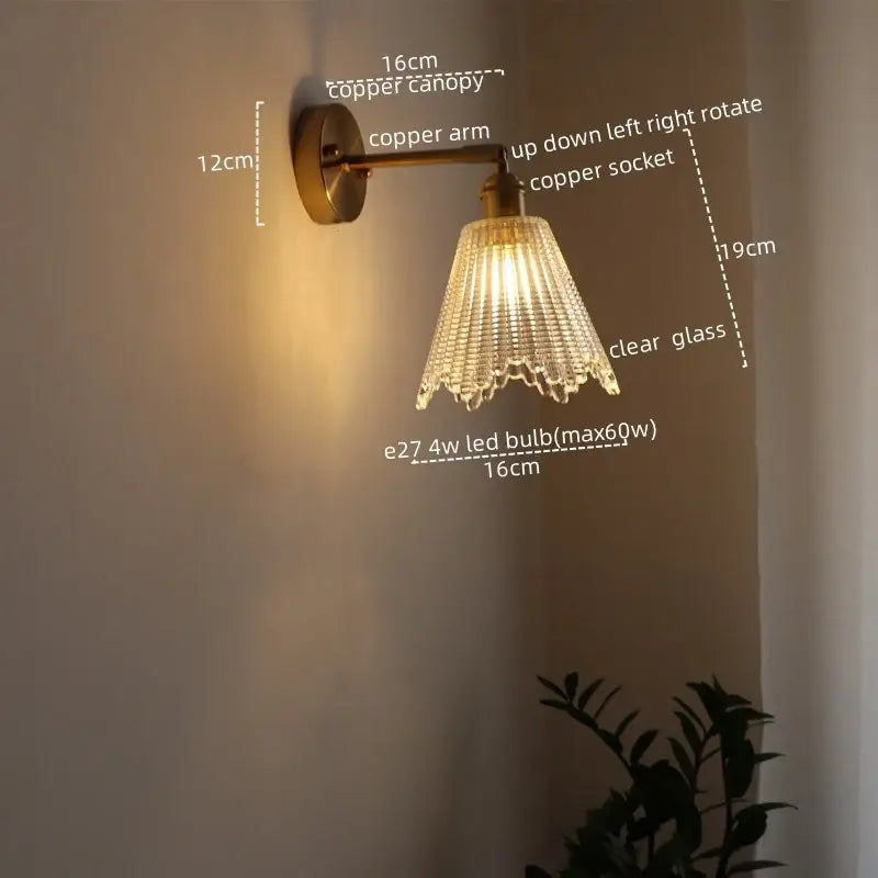 Crystal Brass Wall Lamp