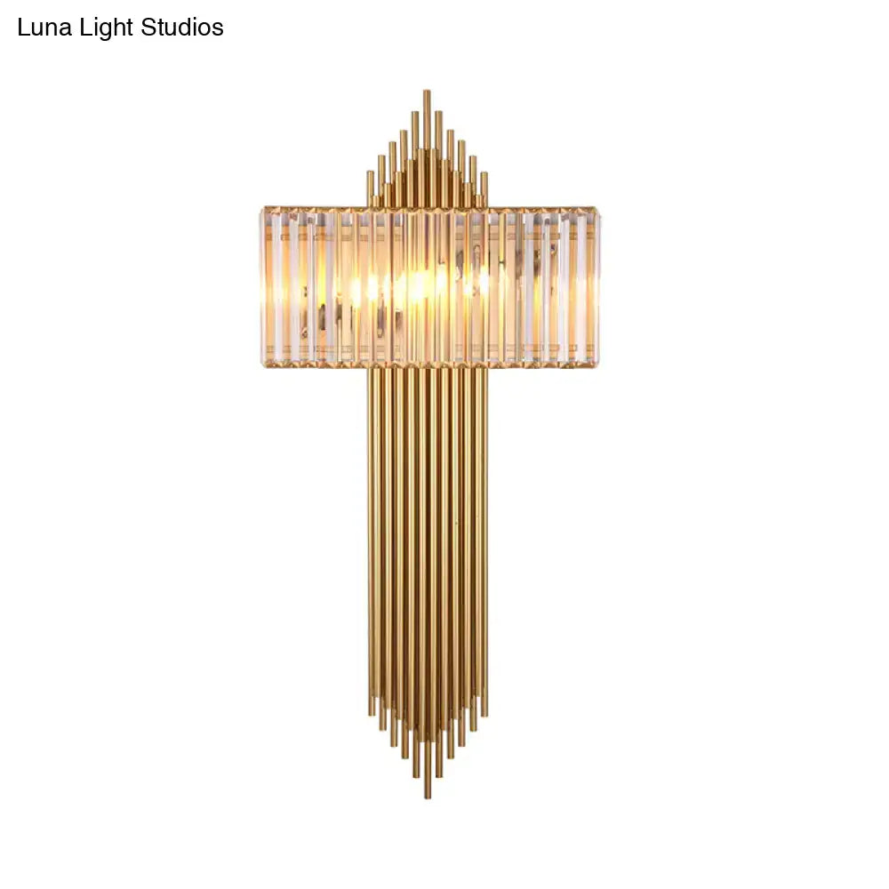 Brass Crystal Wall Sconce Two Size Options