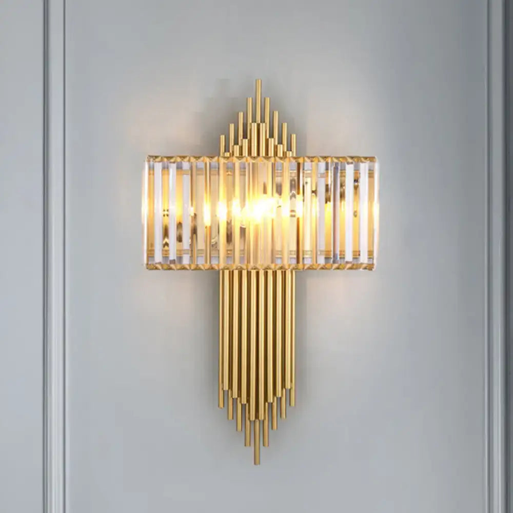 Brass Crystal Wall Sconce Two Size Options