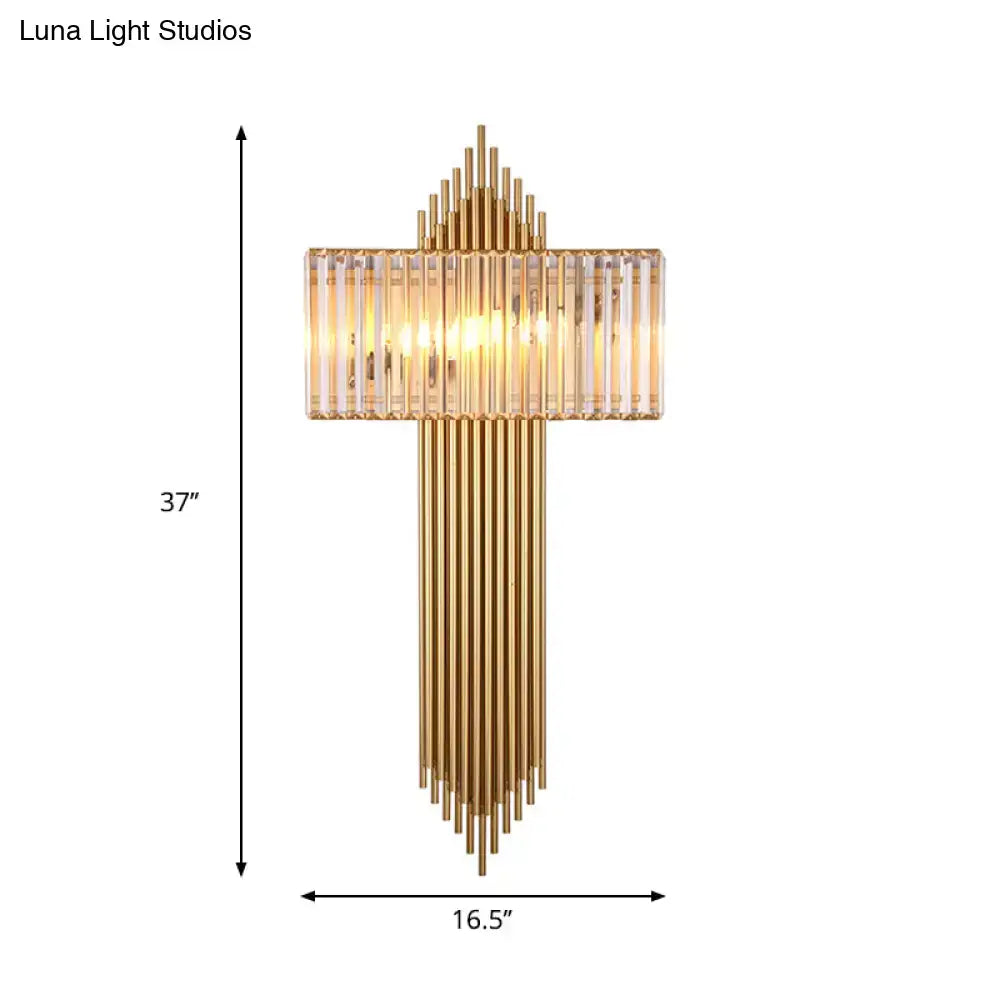Brass Crystal Wall Sconce Two Size Options