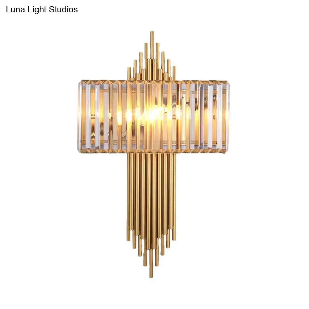 Brass Crystal Wall Sconce Two Size Options