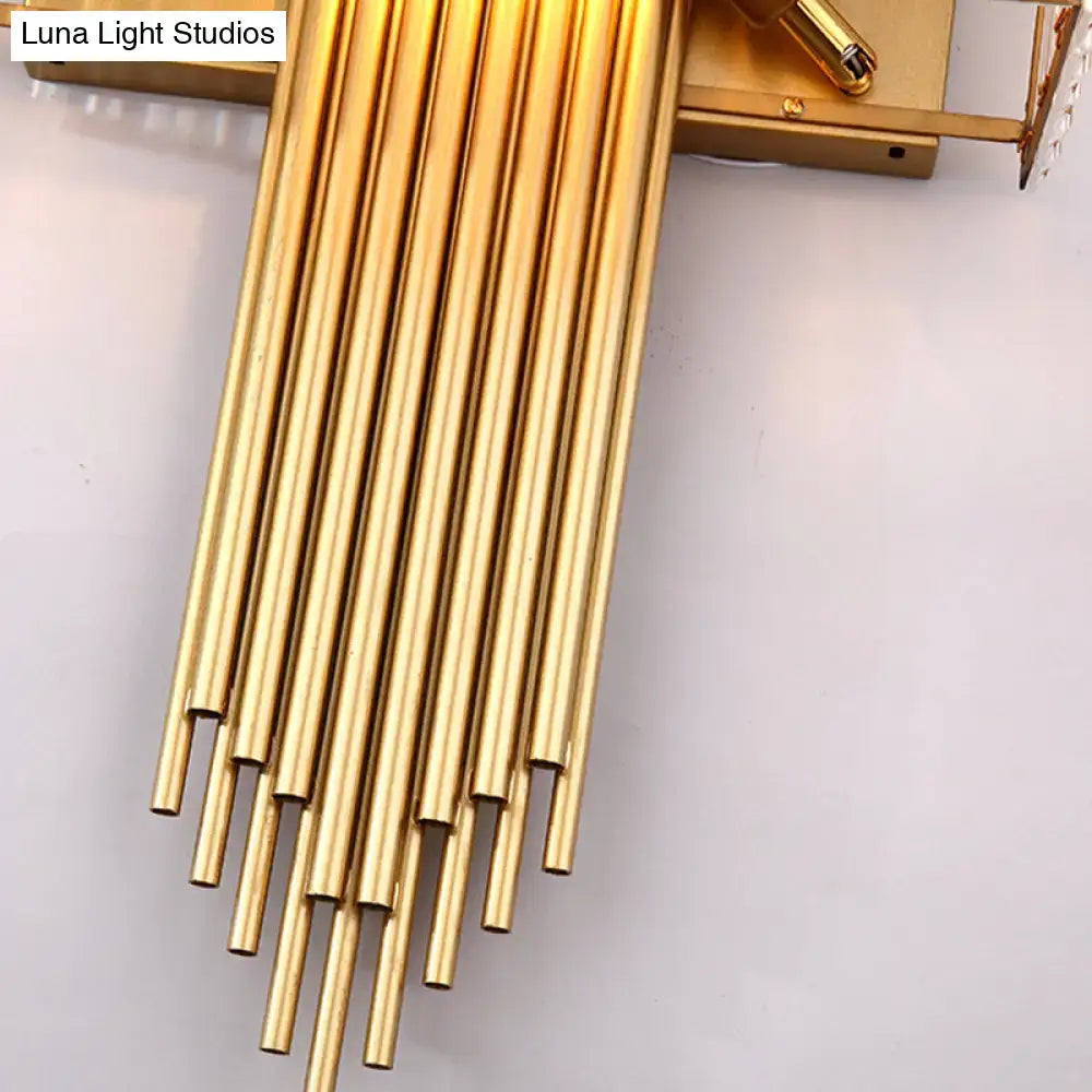 Brass Crystal Wall Sconce Two Size Options