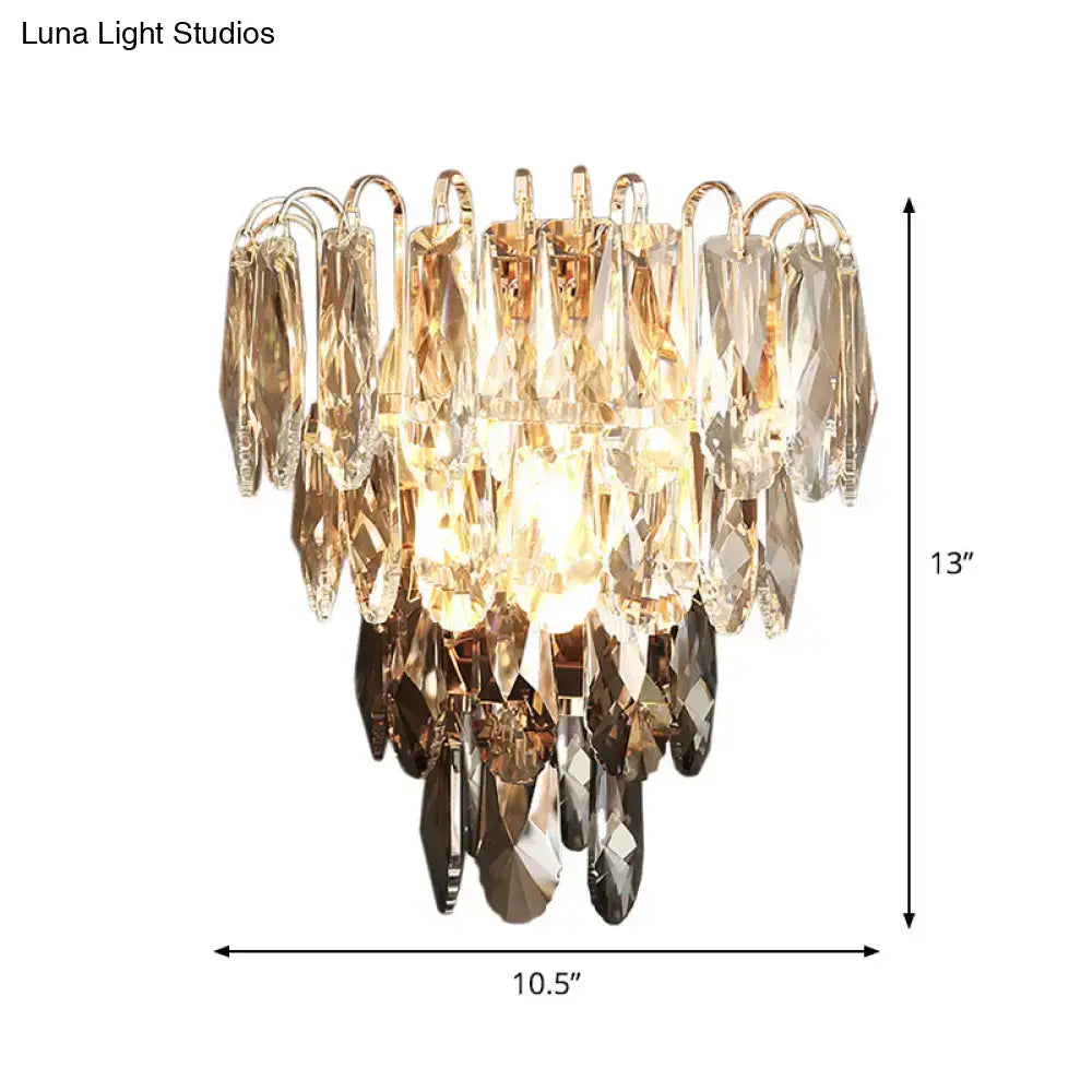 Crystal Tiered Wall Sconce
