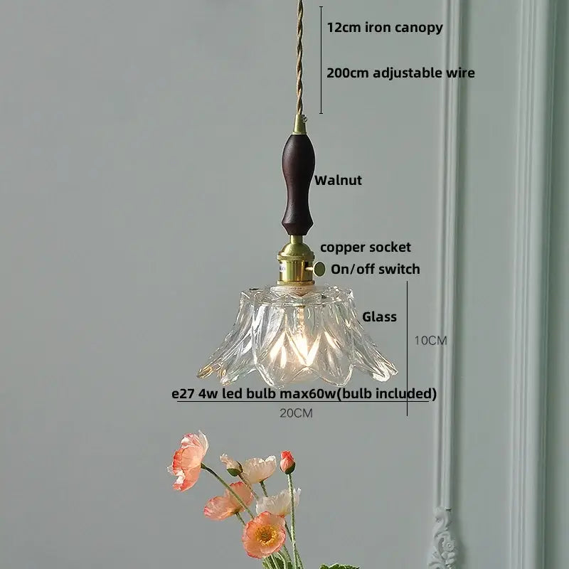Brass Glass LED Pendant in Vibrant Colors