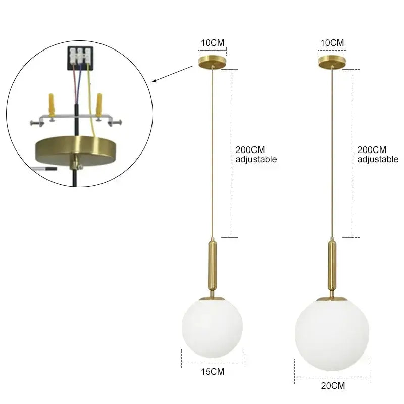 Brass Frosted Pendant Light