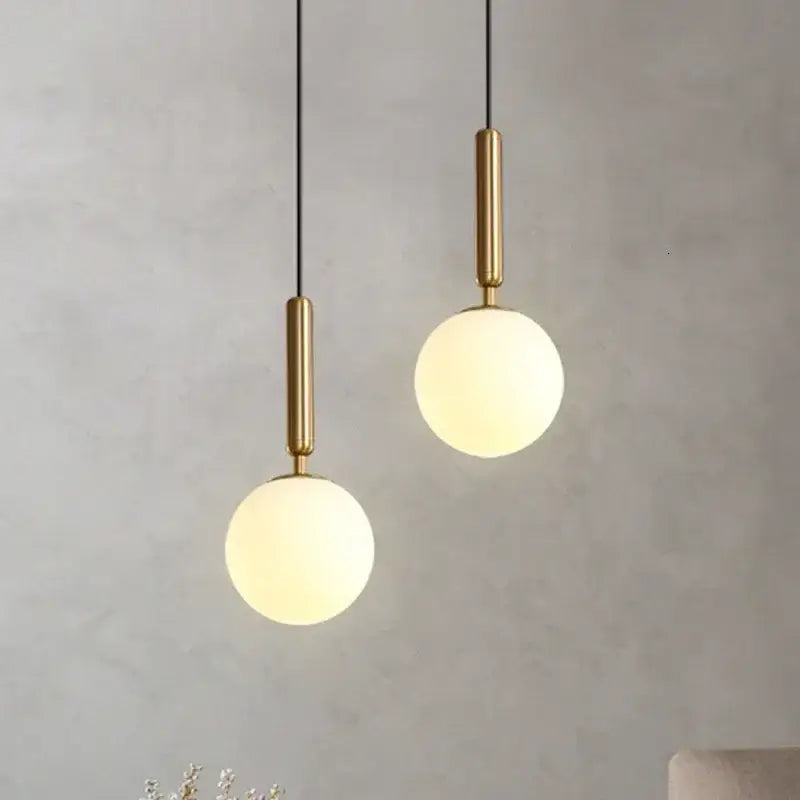 Brass Frosted Pendant Light