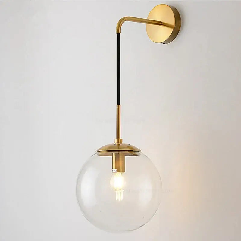 Brass Glass Ball Bedroom Lamp