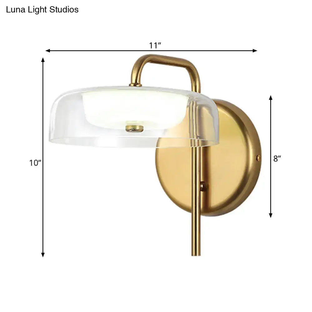 Brass Glass 10-Inch Wall Lamp