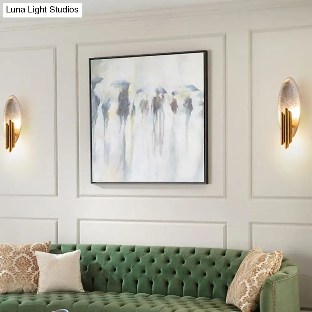 Brass Glass Direct-Wired Wall Sconce