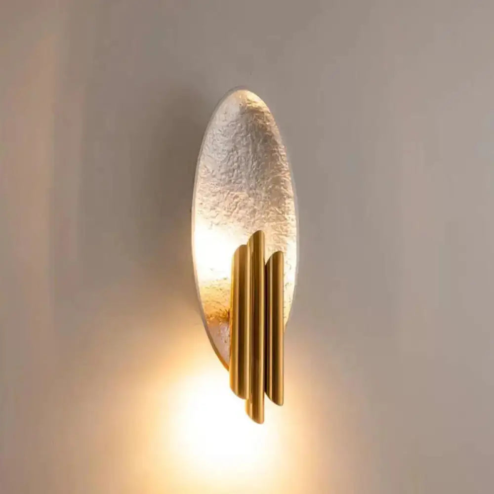 Brass Glass Direct-Wired Wall Sconce