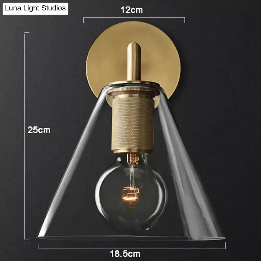 Brass Glass Wall Lamp