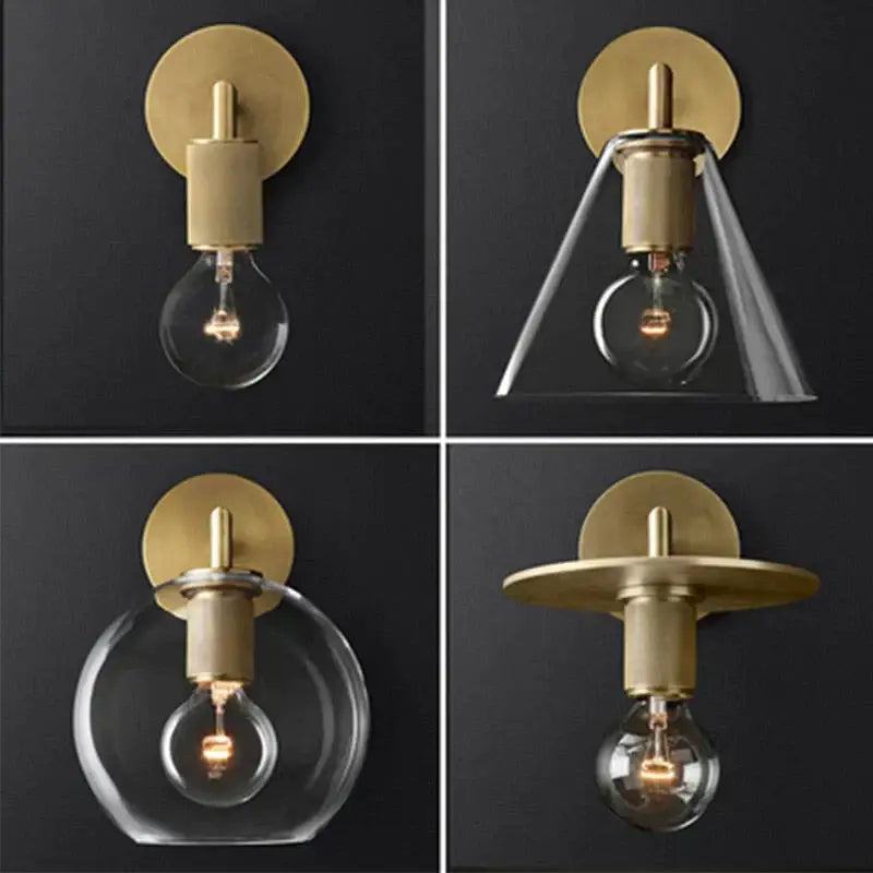 Brass Glass Wall Lamp