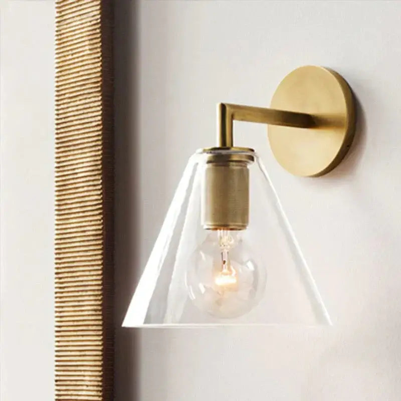 Brass Glass Wall Lamp