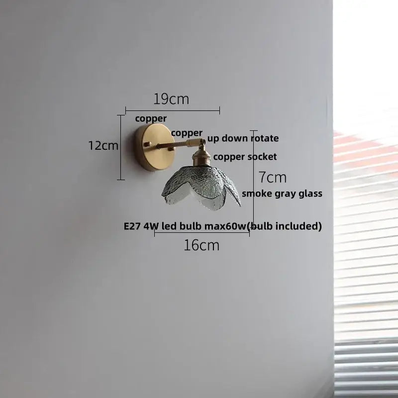Gray Glass LED Sconce