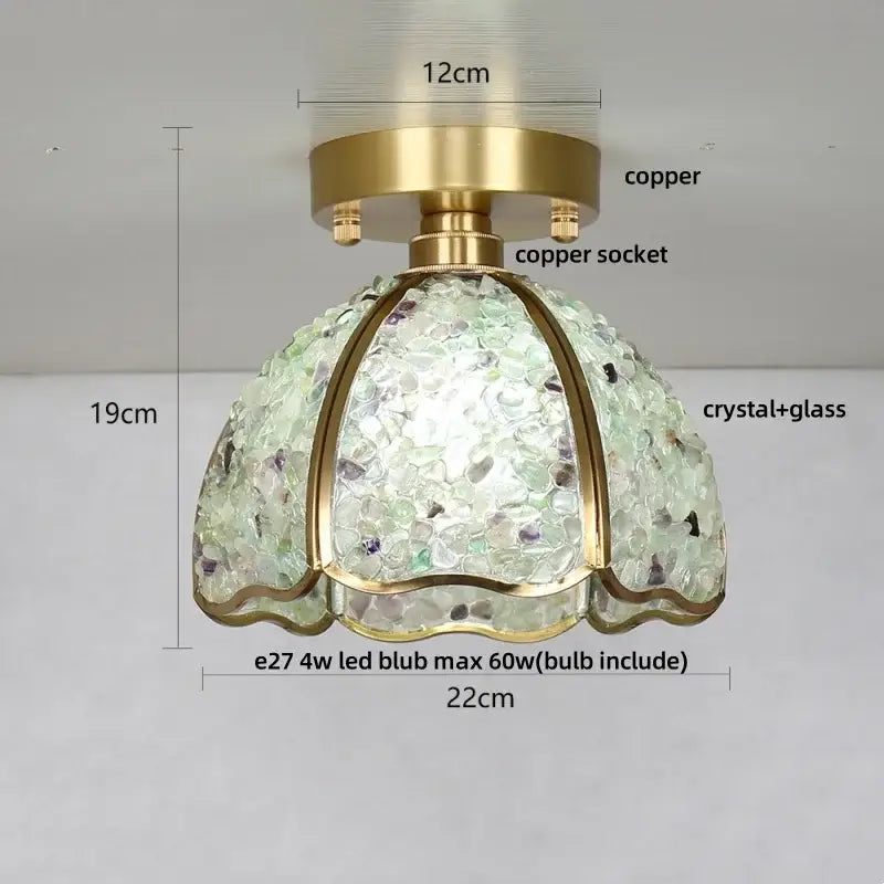 Green Crystal Ceiling Light