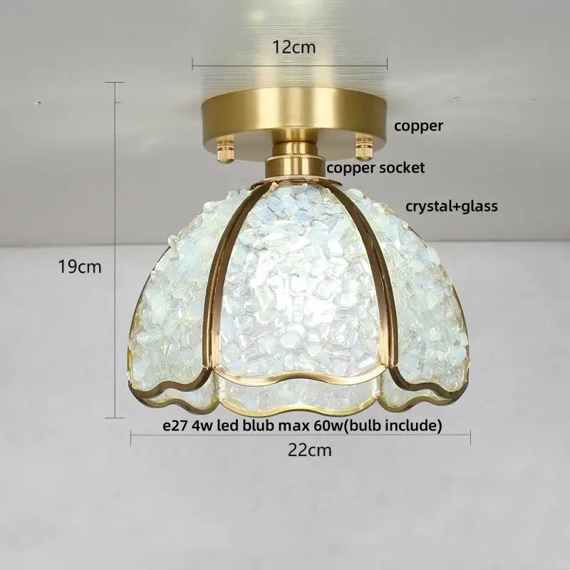 Green Crystal Ceiling Light
