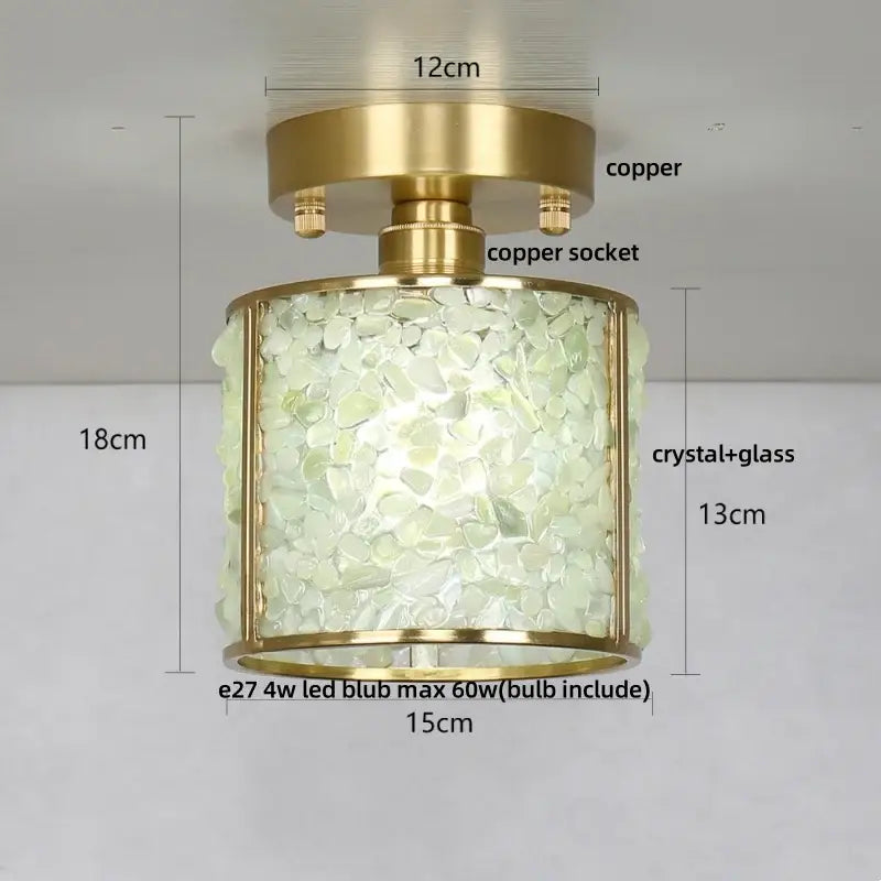 Green Crystal Ceiling Light
