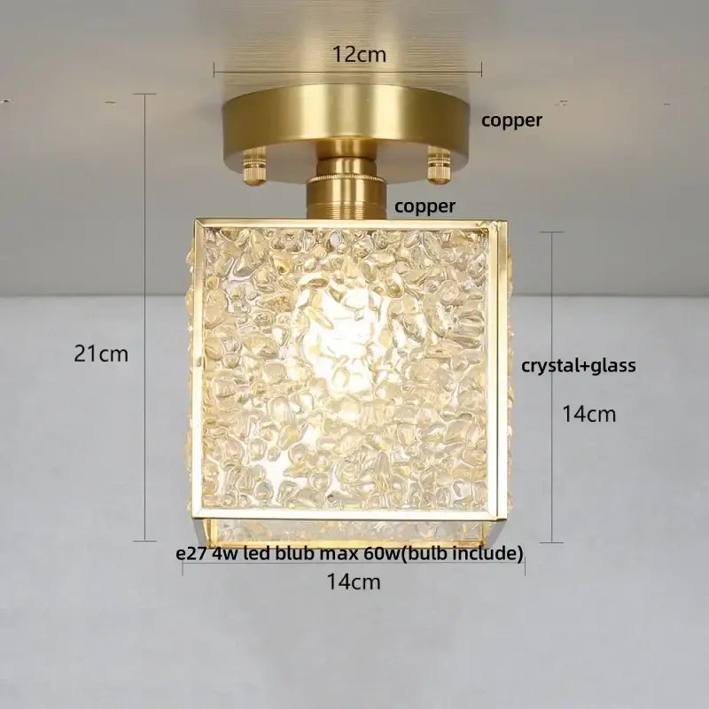 Green Crystal Ceiling Light
