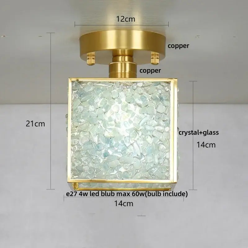 Green Crystal Ceiling Light