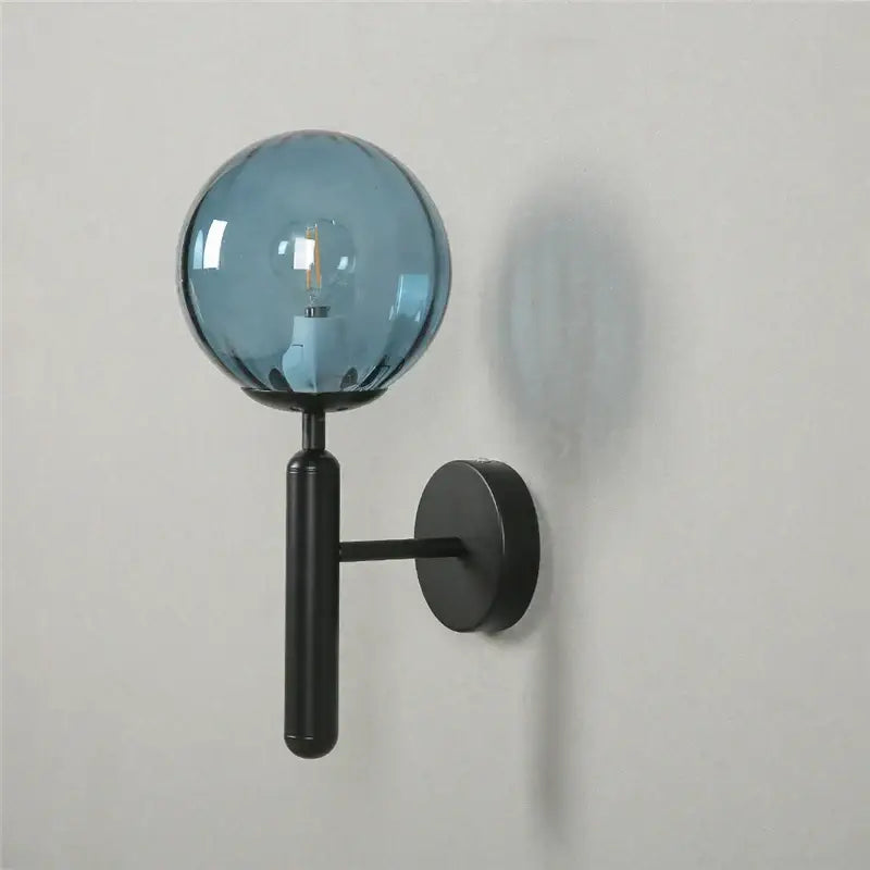 Pink Glass Brass-Finish Wall Sconce