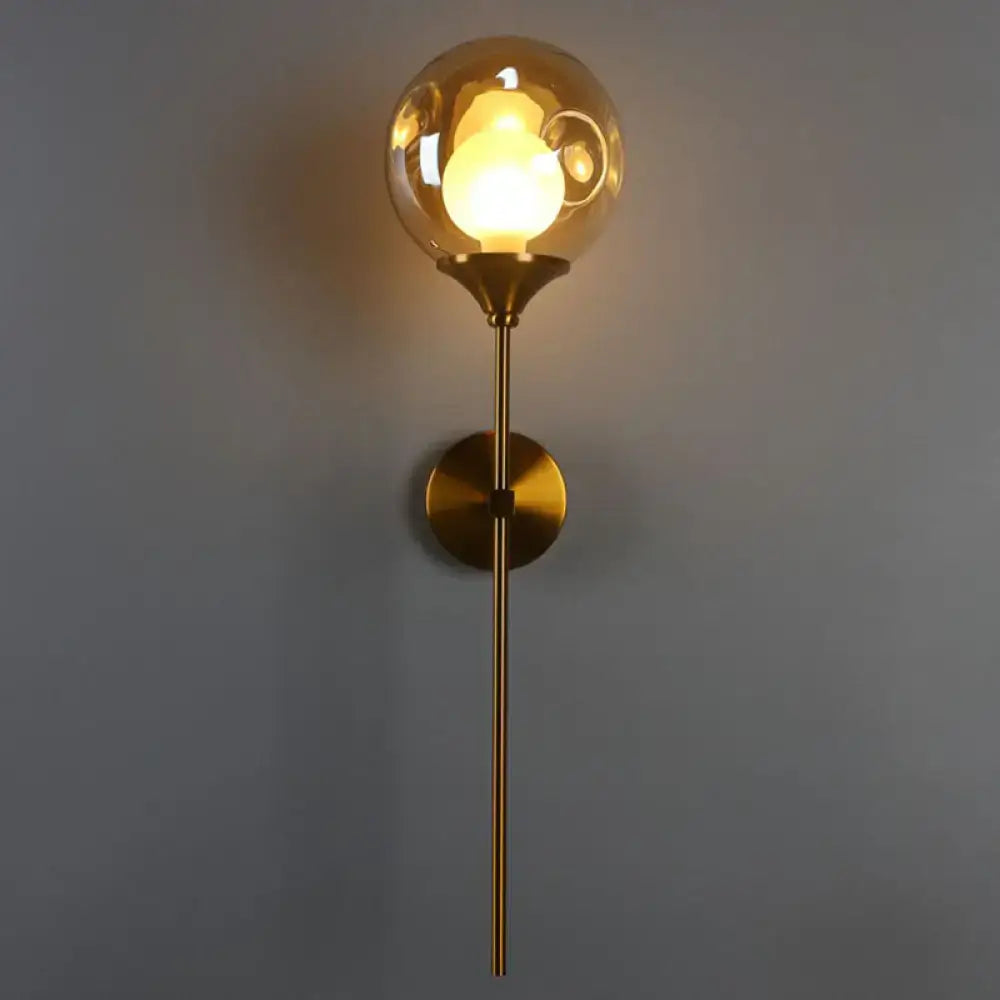 Brass Smoke Glass Wall Light