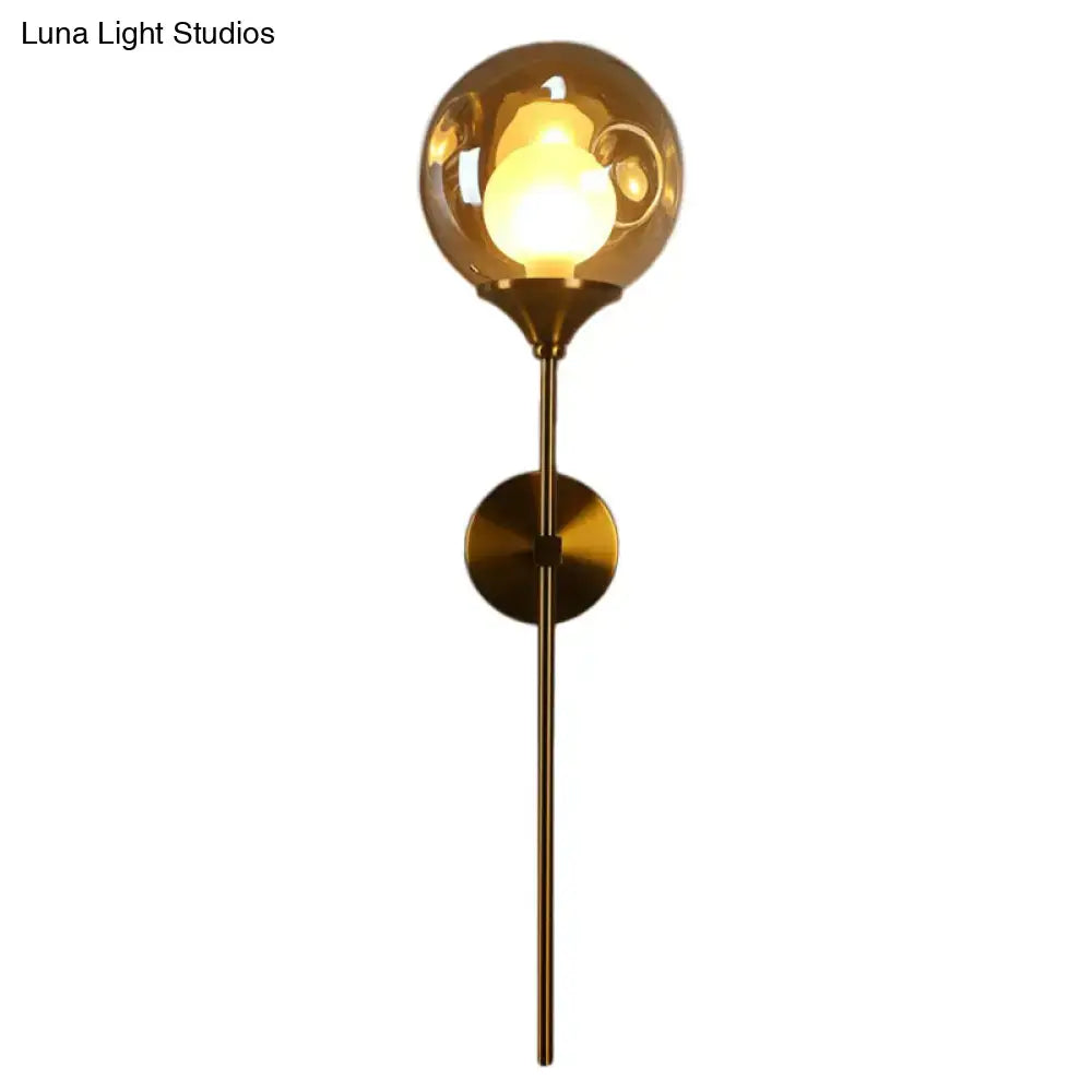 Brass Smoke Glass Wall Light