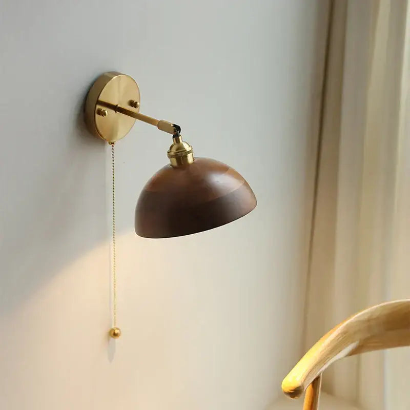 Walnut LED Wall Sconce Japanese Style for Foyer