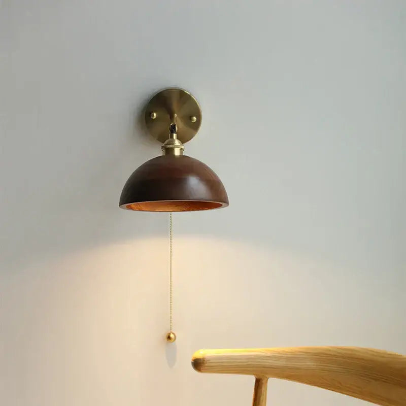Walnut LED Wall Sconce Japanese Style for Foyer