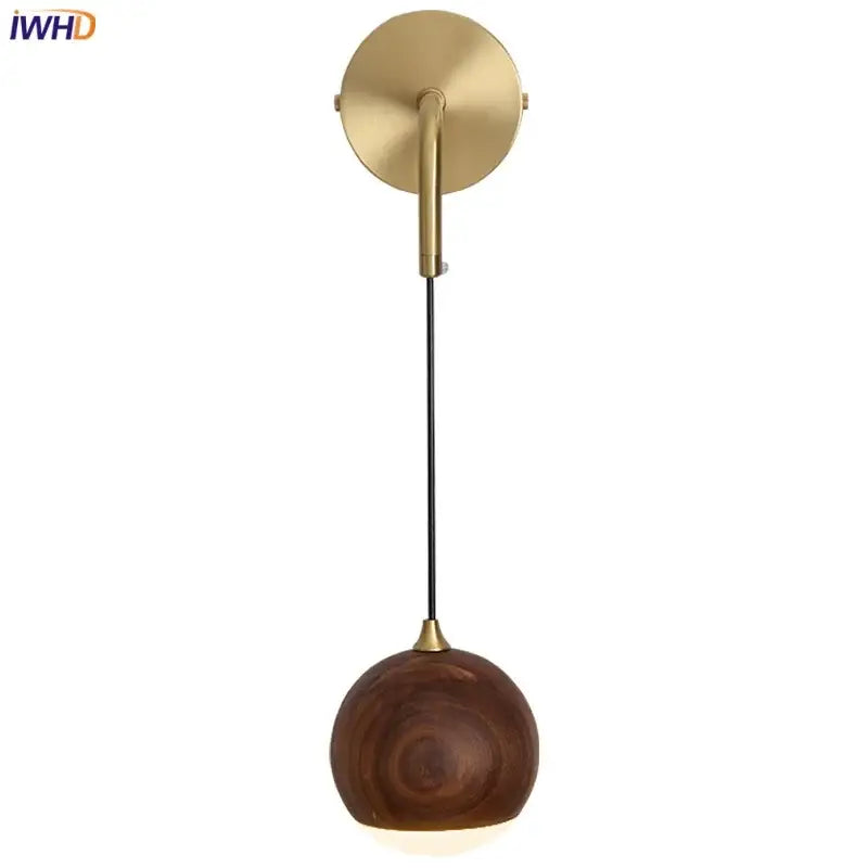 Walnut Sphere Wall Light