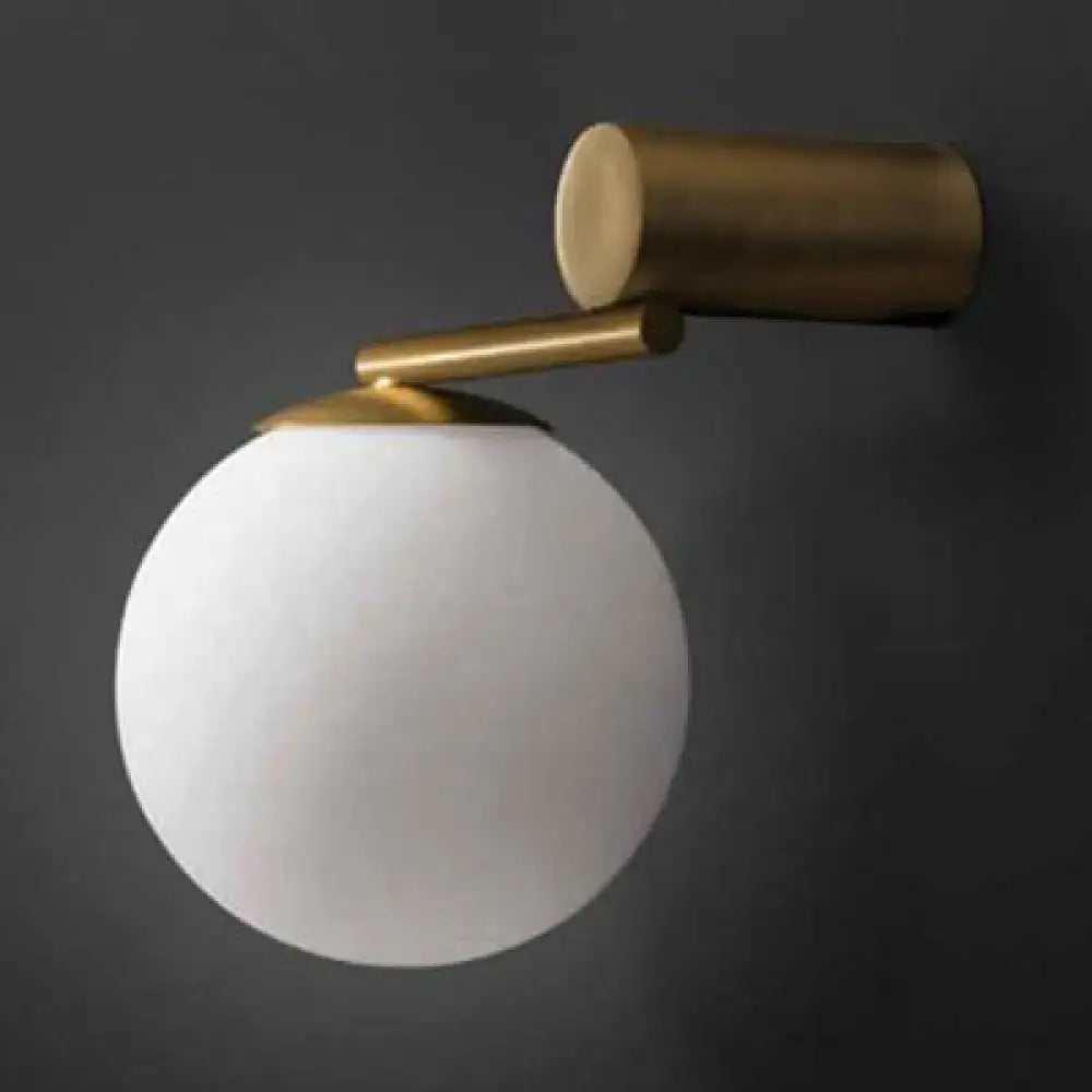 Brass Glass Sphere Sconce