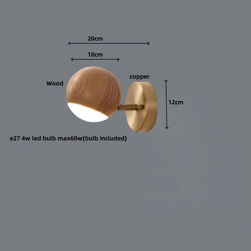 Brass Wood Base Sconce