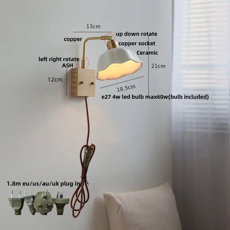 Brass Ceramic LED Sconce
