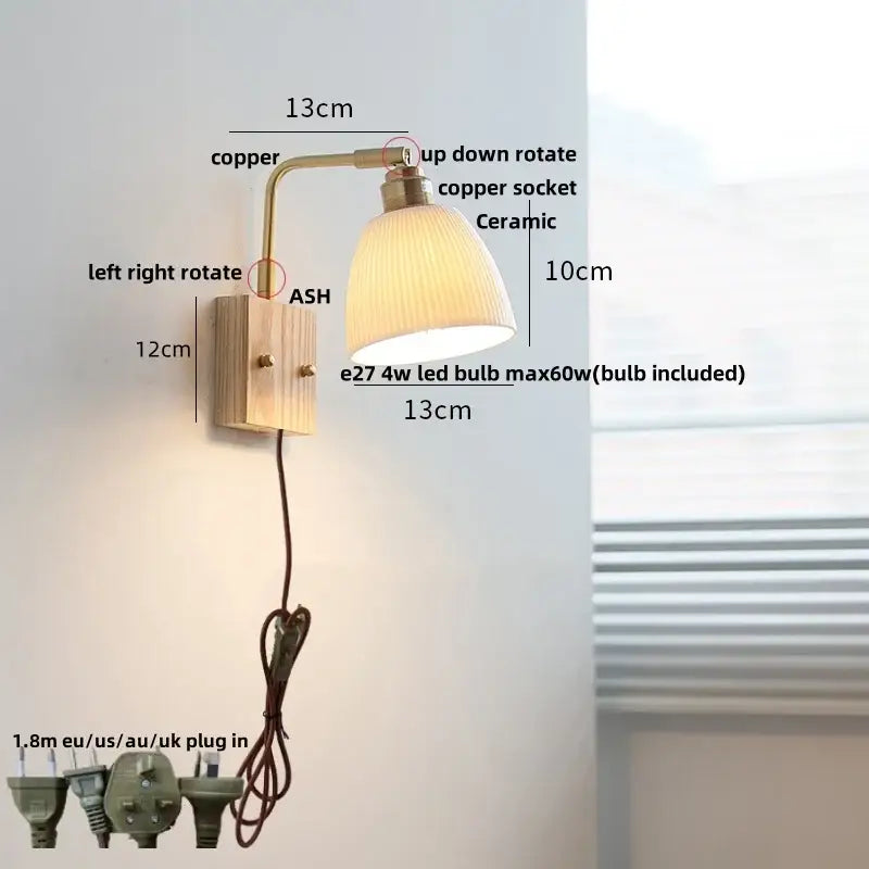 Brass Ceramic LED Sconce