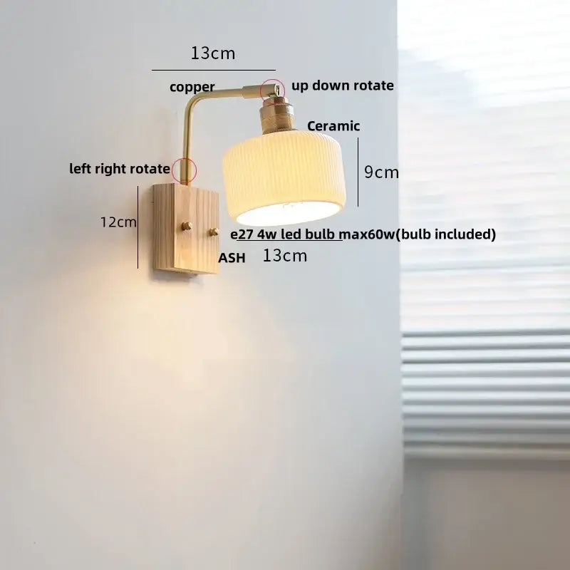 Brass Ceramic LED Sconce