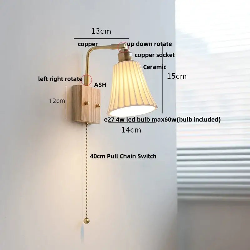 Brass Ceramic LED Sconce