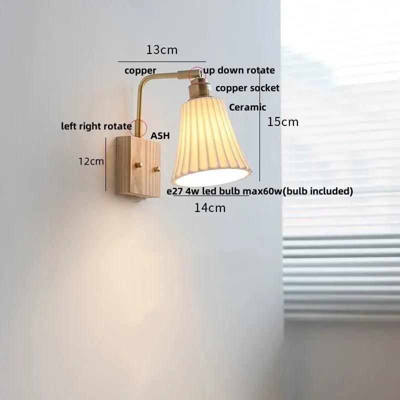 Brass Ceramic LED Sconce