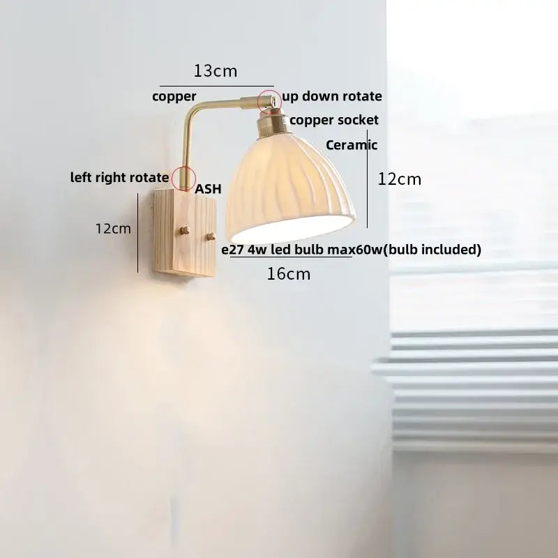 Brass Ceramic LED Sconce