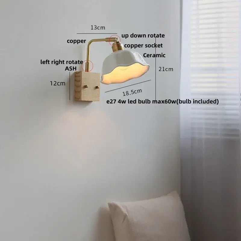 Brass Ceramic LED Sconce