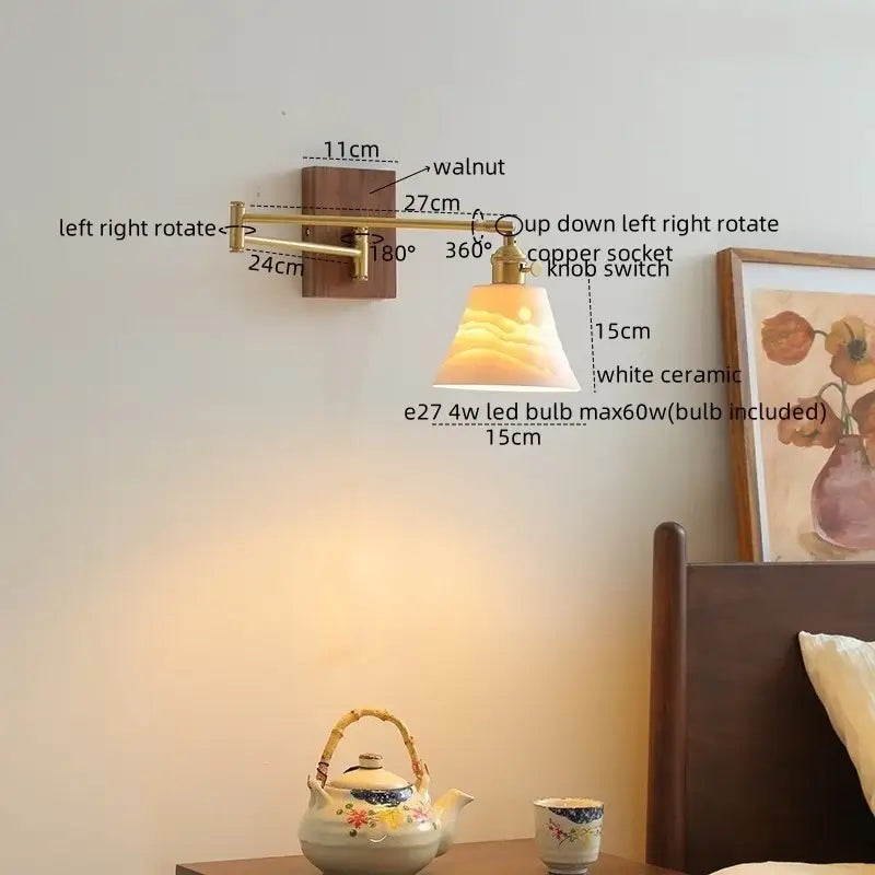 Glass Brass Reading Lamp