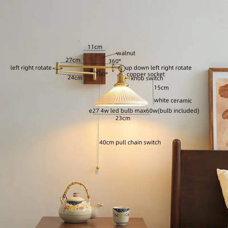 Glass Brass Reading Lamp