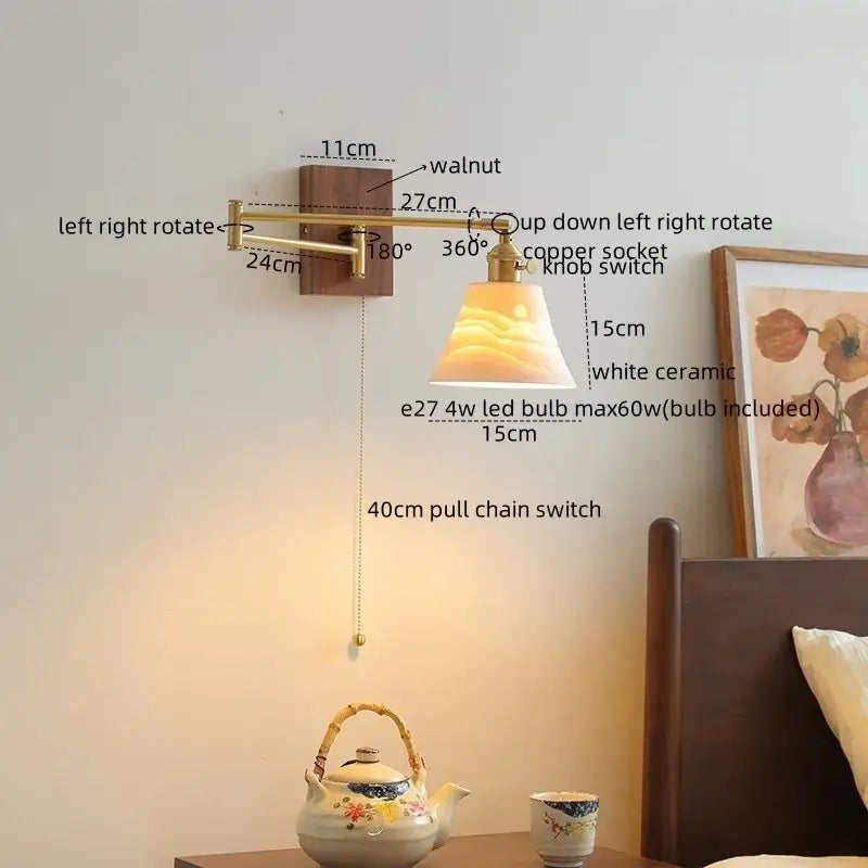 Glass Brass Reading Lamp