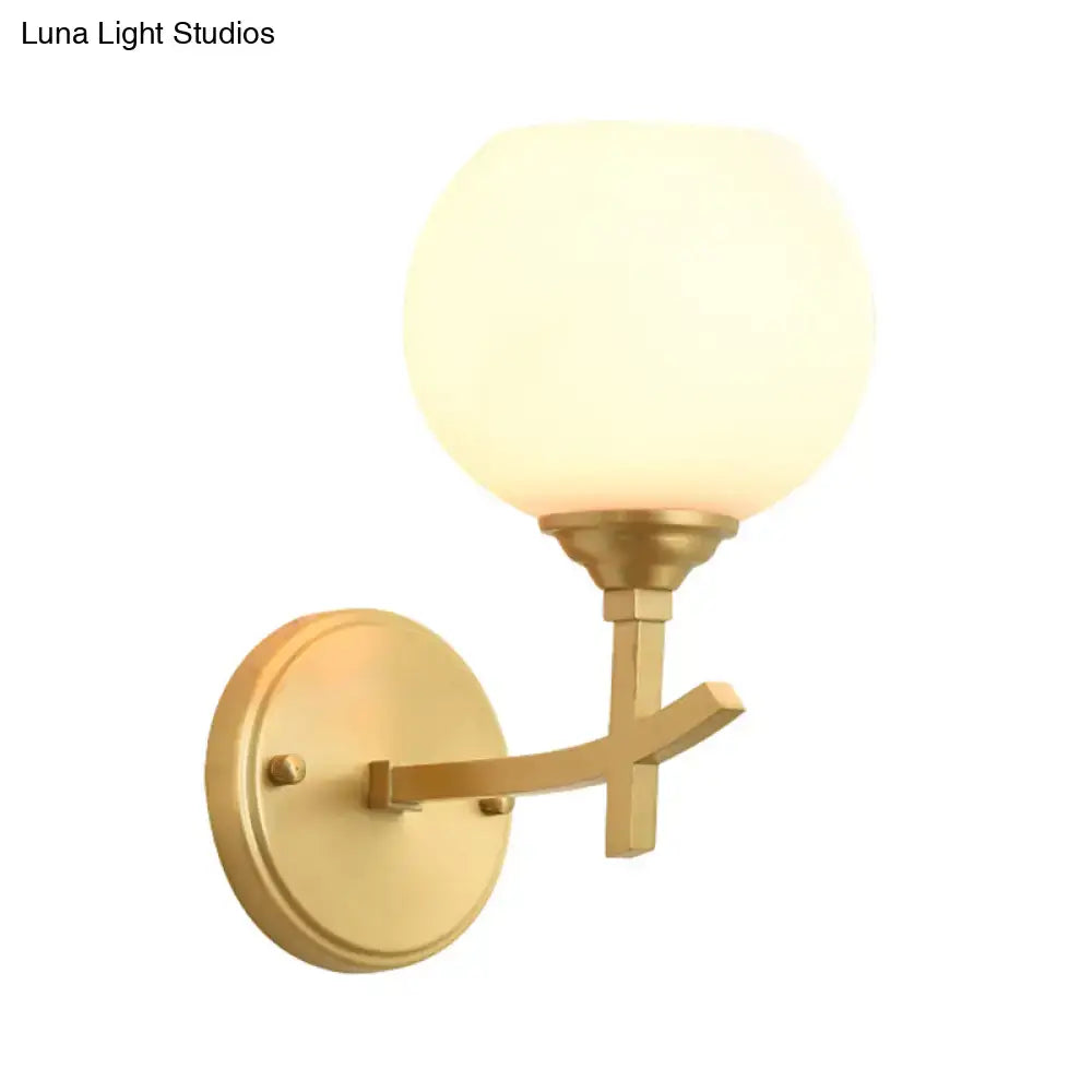 Brass Opal Wall Sconce Dual-Mount Style