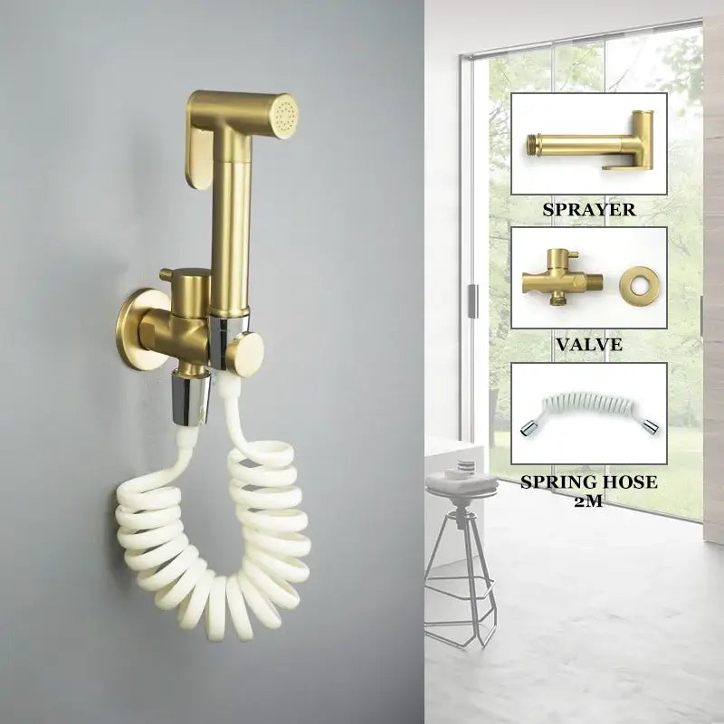 Brass Coiled Bidet Kit