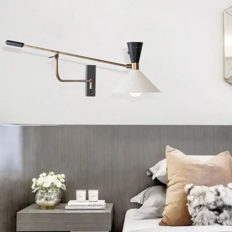 Brass Black Adjustable Sconce