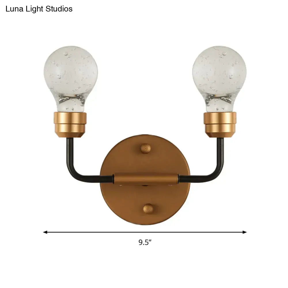 Brass Black Bulb Sconce