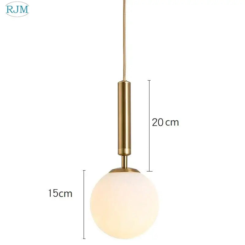Brass Glass Pendant Light with Creative Color Options